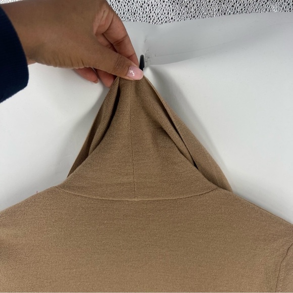 Theory Trincy Cardigan in Sandstorm Wool Long Sleeve Draped Open Front Longline - Picture 14 of 16